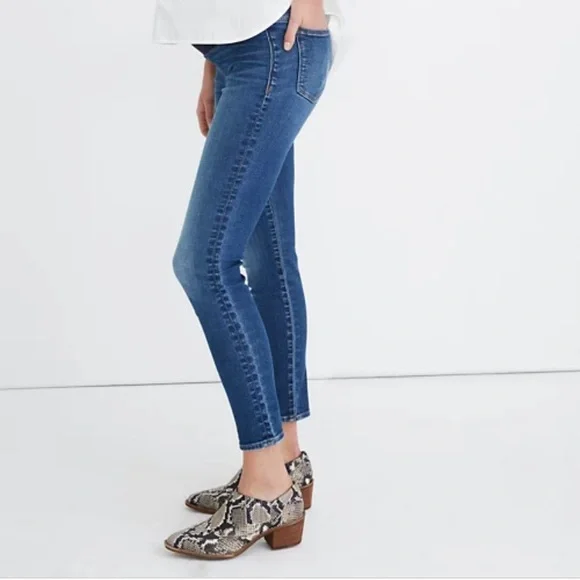Madewell Maternity Skinny Crop Over the Belly Jeans TENCEL Dewey wash - Picture 3 of 11